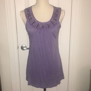 💰3/$24 Kische Purple Tank with collar detail